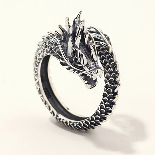 Personalized Retro Domineering Dragon Ring Ring