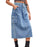 All-matching Work Clothes Washed Denim Skirt