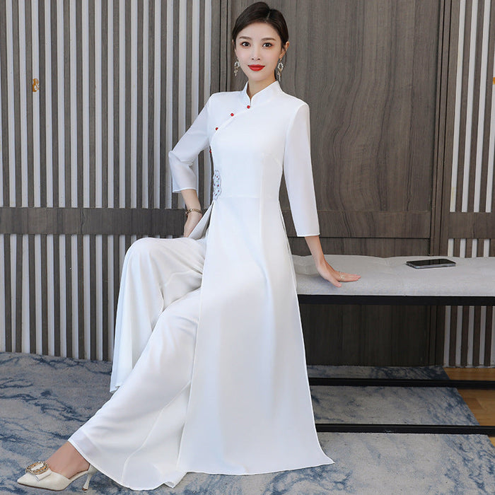 Tea Art Zen Clothes Graceful Improved Cheongsam Dress