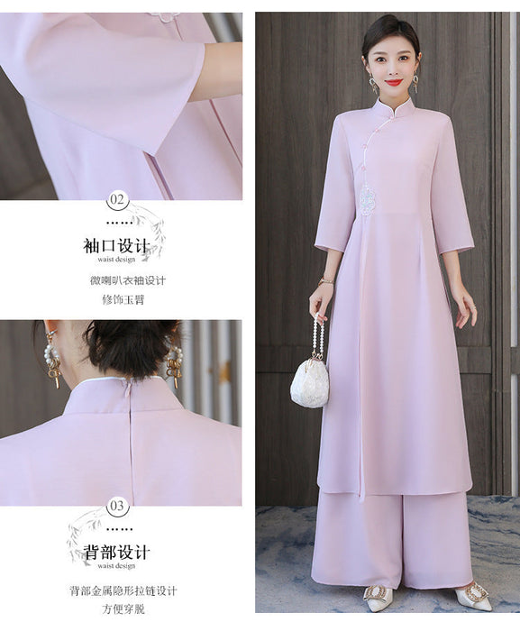 Tea Art Zen Clothes Graceful Improved Cheongsam Dress