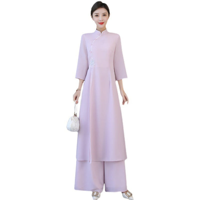 Tea Art Zen Clothes Graceful Improved Cheongsam Dress