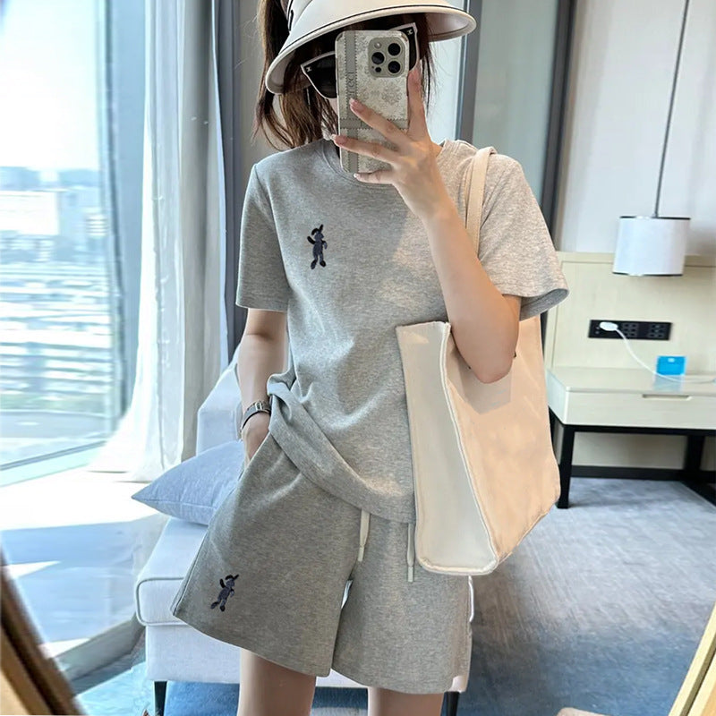 Women's Short-sleeved Clothes And Shorts Casual Running Clothes Two-piece Set